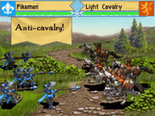 Tijdens gevechten zie je het spel in een 2D-weergave en zie je je troepen te strijd gaan!