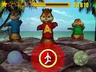 Tijdens het spelen dans je vaak met meerdere Chipmunks tegelijk, Hier zie je van links naar rechts Simon, Alvin & Theodore.